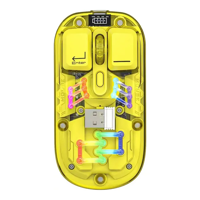ماوس بی سیم با بدنه شفاف کوتسی مدل COTECi OF-026 Magic Crystal IV Mouse